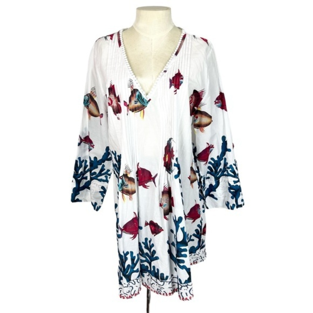 Soft Surroundings Women's size XL swim coverup Seychelles Tunic tropical beach